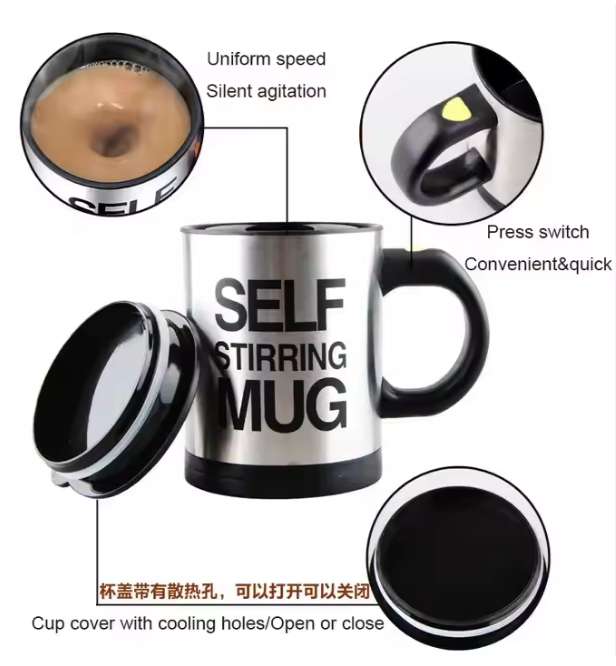 Self stirring mug