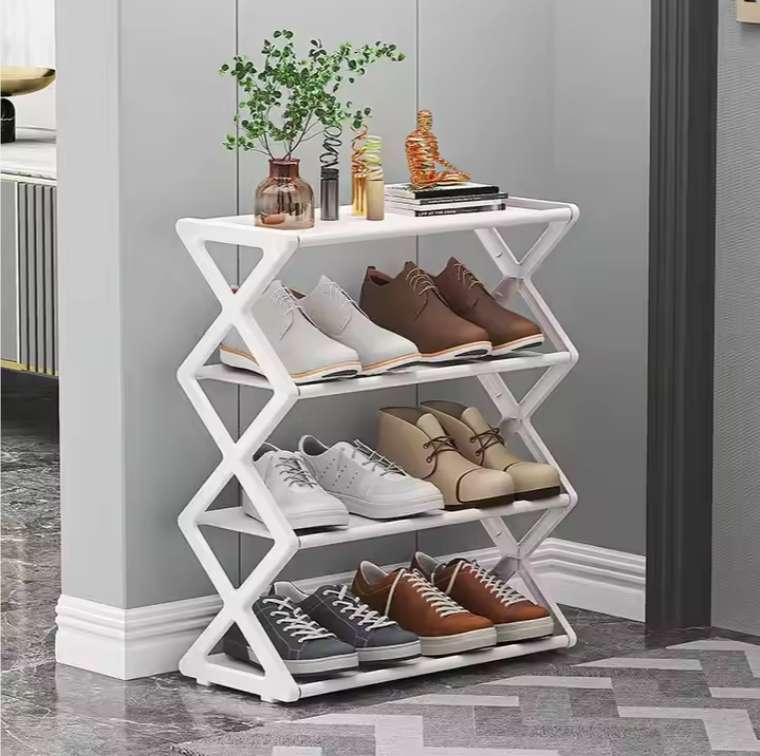 Household X-Type Shoe Rack Multifunctional Double Steel Tube Assembly