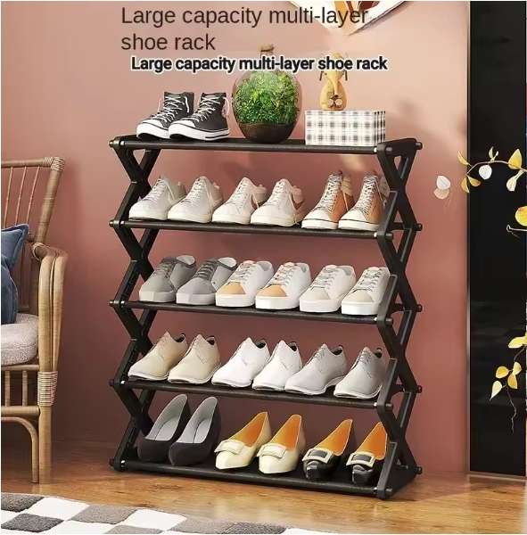 Household X-Type Shoe Rack Multifunctional Double Steel Tube Assembly