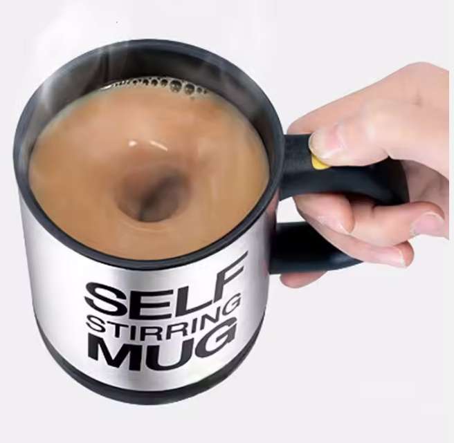 Self stirring mug
