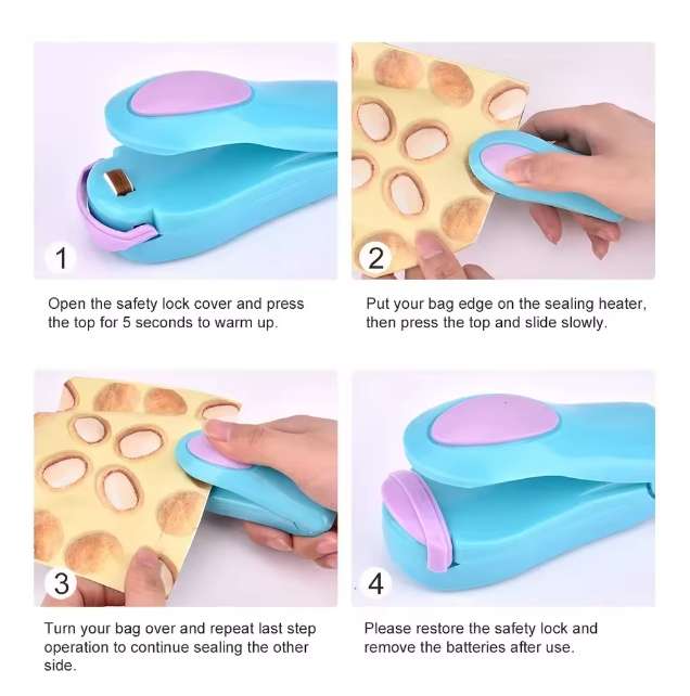 Portable Mini Household Food Saver Packing Plastic Bags Sealers