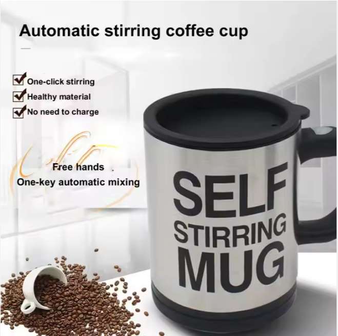 Self stirring mug