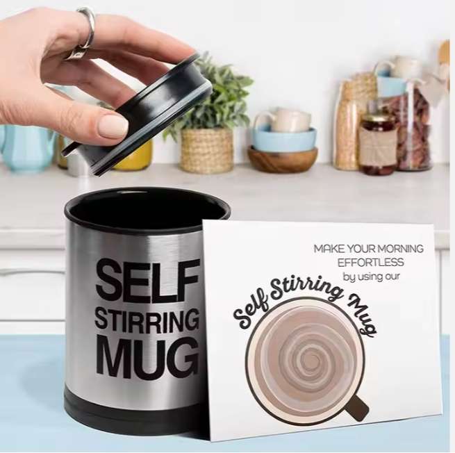 Self stirring mug