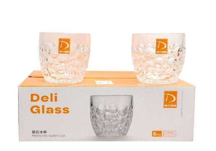 Extra Thick Bottom Crystal Diamond Cheap Whiskey Glass  pack 6 pcs