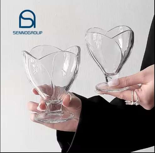 Petal glass creative summer cold drink cup  pack 6 pcs
