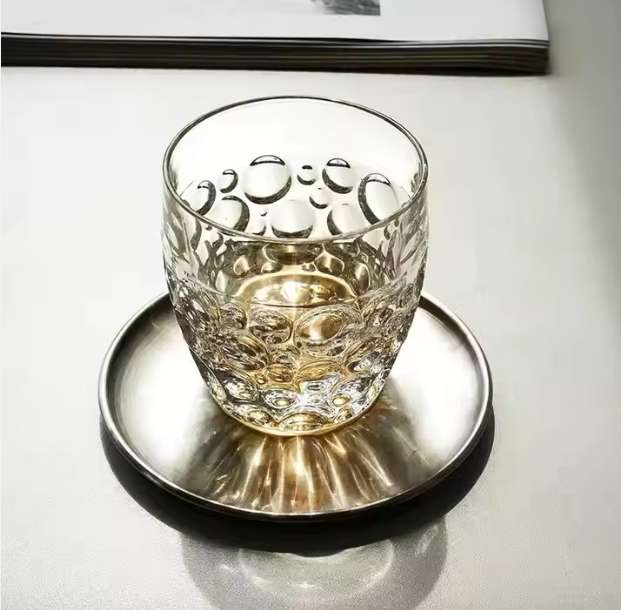 Extra Thick Bottom Crystal Diamond Cheap Whiskey Glass  pack 6 pcs