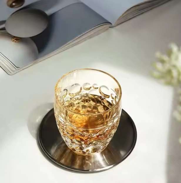 Extra Thick Bottom Crystal Diamond Cheap Whiskey Glass  pack 6 pcs