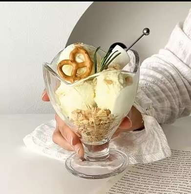 Petal glass creative summer cold drink cup  pack 6 pcs