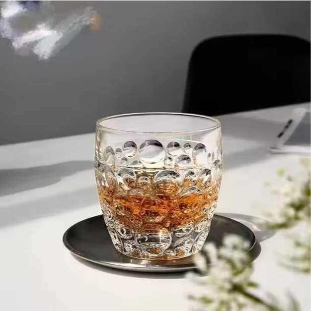 Extra Thick Bottom Crystal Diamond Cheap Whiskey Glass  pack 6 pcs