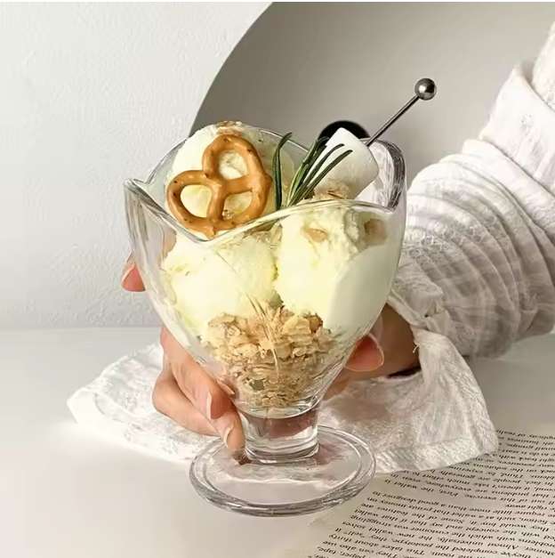 Petal glass creative summer cold drink cup  pack 6 pcs