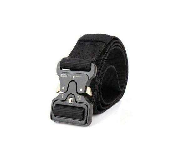 Tactical Nylon Waist Belt Army Quick Release Buckle Belt-Black