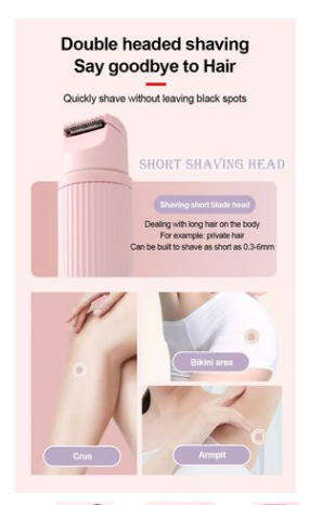 Gradient purple Dual-Head Women's Electric Hair Trimmer for Full Body