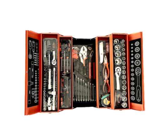 1/2 and 1/4. 85 Piece Tool Set With Metal Box