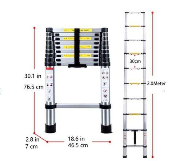 Various Sizes Telescoping Aluminum Extension Ladder for Outdoor Indoor Use