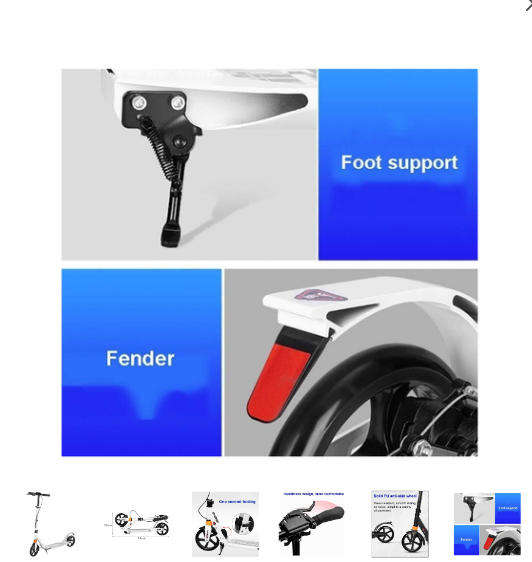White Commuter Non-Electric Kick Scooter Easy-Folding with Big Wheels