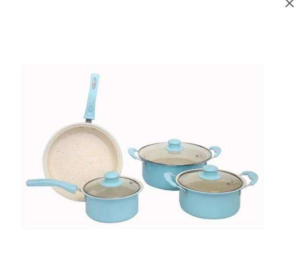 Non-Stick Cookware Set - Blue - 13 Piece