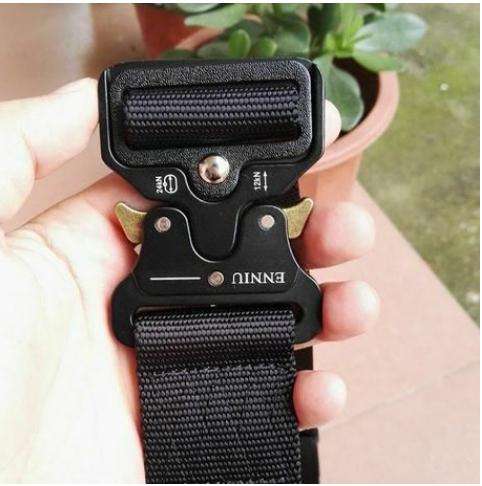 Tactical Nylon Waist Belt Army Quick Release Buckle Belt-Black