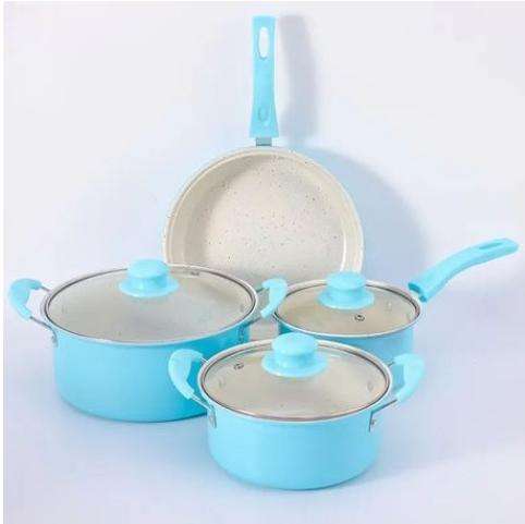 Non-Stick Cookware Set - Blue - 13 Piece