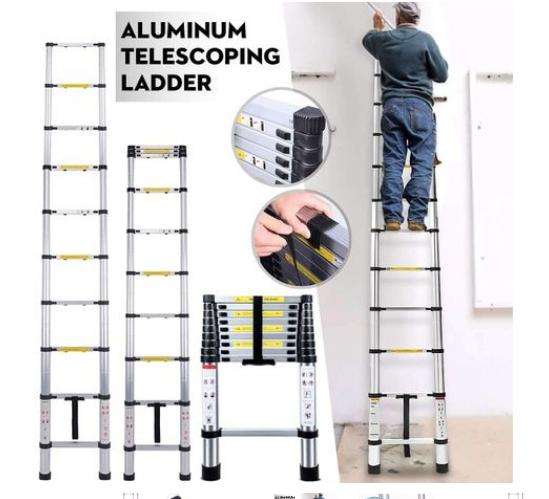 Various Sizes Telescoping Aluminum Extension Ladder for Outdoor Indoor Use