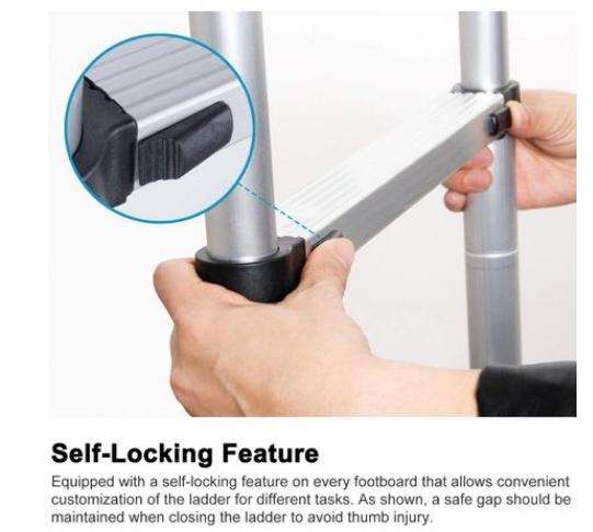 Various Sizes Telescoping Aluminum Extension Ladder for Outdoor Indoor Use