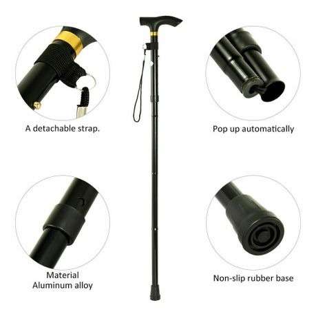 Walking Stick Foldable - Black