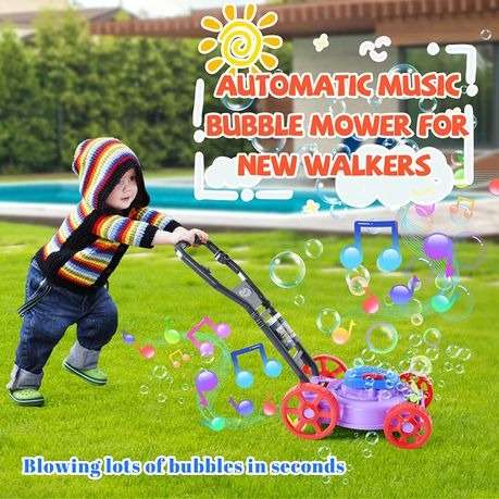 Children Interactive Musical Bubble Lawn Mower Push-Along Toy