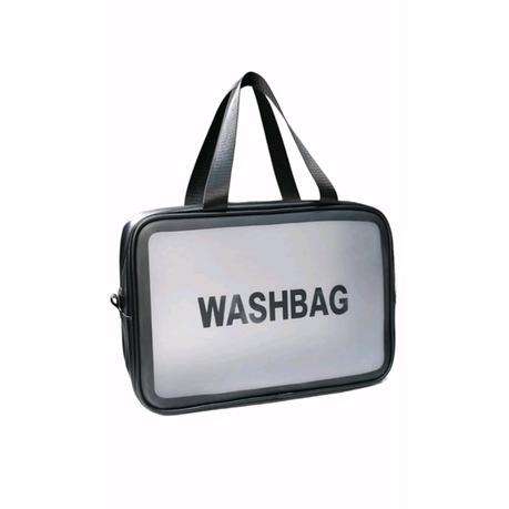Frosted Large Capacity Waterproof Toiletry Bag with Handle - Black
