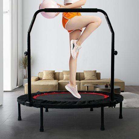 Fitness Trampoline with Adjustable Handlebar - Foldable