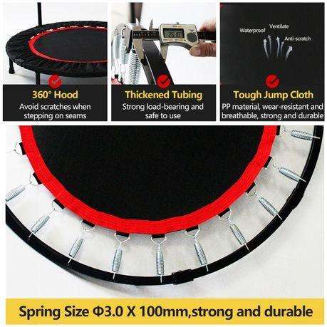 Fitness Trampoline with Adjustable Handlebar - Foldable