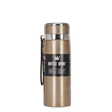 800ML 316Stainless Steel Vacuum Flask Gradient Sling Travel Insulated Pot - Gold