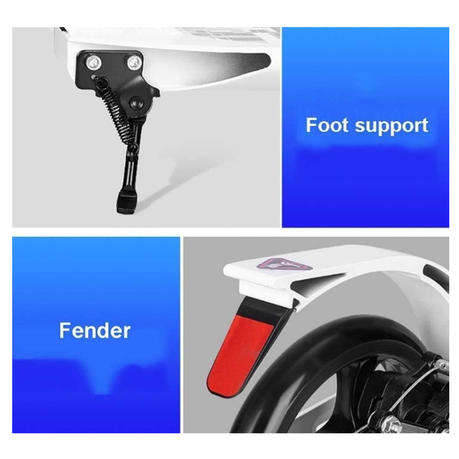 White Commuter Non-Electric Kick Scooter Easy-Folding with Big Wheels