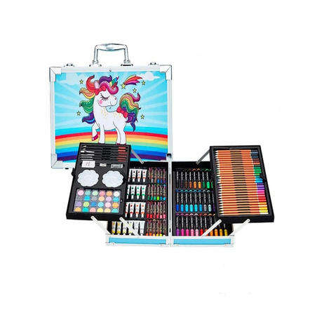 Unicorn 145pc Art Set with Aluminum Box for Kids