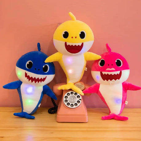 Led Light Singing Baby Shark Doll Children Soft Plush Toy