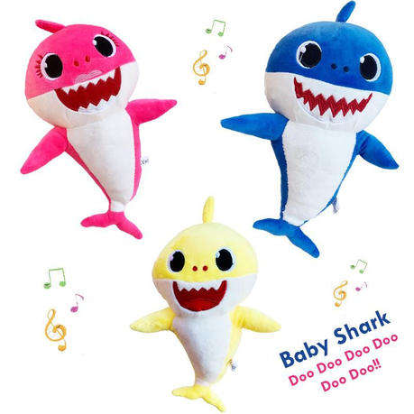 Led Light Singing Baby Shark Doll Children Soft Plush Toy