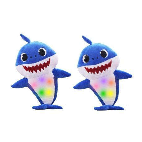 Baby Shark Soft Singing Light Up Plush Toy Blue - 2 Piece