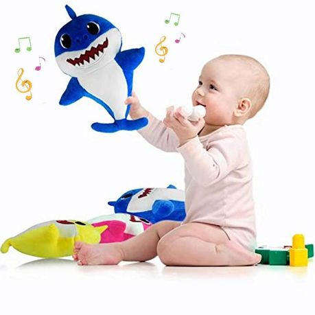 Baby Shark Soft Singing Light Up Plush Toy Blue - 2 Piece