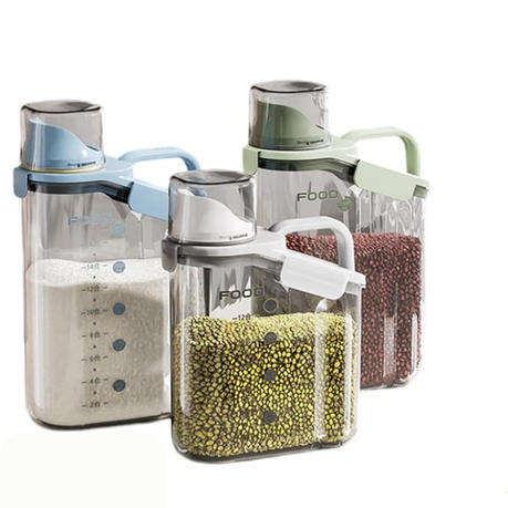 2-Pack Airtight Food Storage Containers with Measuring Cups (Lids)
