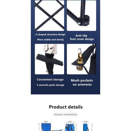 80x45x80cm Back Support Camping Chair HS-1