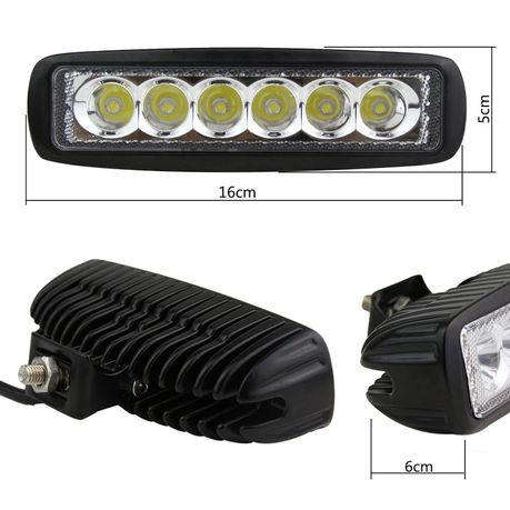 18W Spot Work Light Strip,Jeep Off-road Light Bar Waterproof for 2