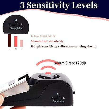 Door Stop Alarm, Door Stopper with 120DB Security Alarm (Pack of 4)
