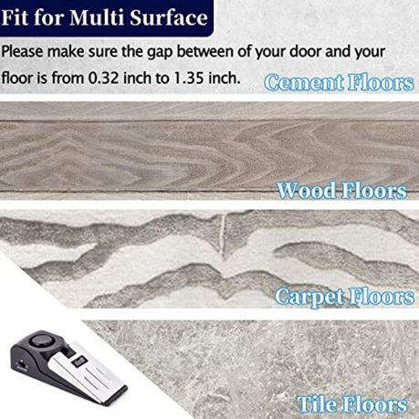 Door Stop Alarm, Door Stopper with 120DB Security Alarm (Pack of 4)