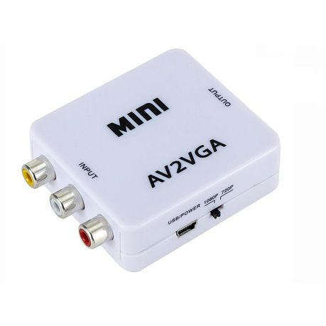 ZATECH 1080P Mini Video Converter RCA AV to VGA Video Converter