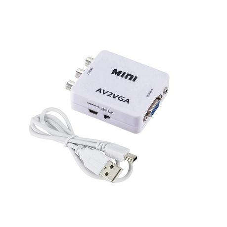 ZATECH 1080P Mini Video Converter RCA AV to VGA Video Converter