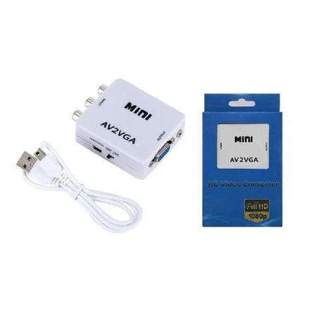 ZATECH 1080P Mini Video Converter RCA AV to VGA Video Converter