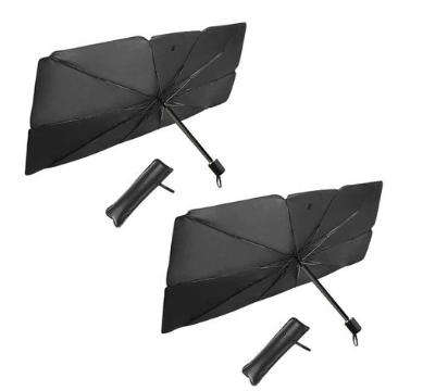 2 x Car Windshield Sun Shade Foldable Umbrella