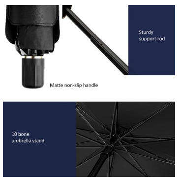2 x Car Windshield Sun Shade Foldable Umbrella