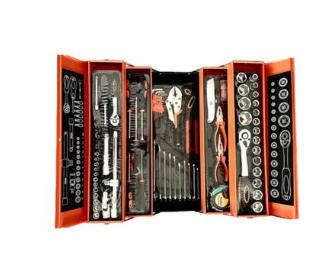 85-Piece Tool Set with Metal Box, Pieces 1/2 and 1/4
