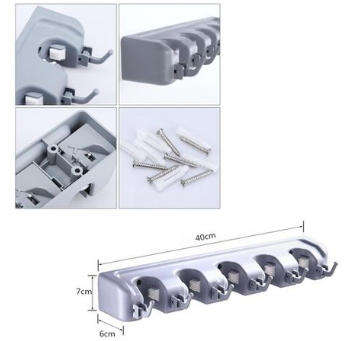 Mop Broom Holder Wall Mounted Tool Organizer Storage Rack