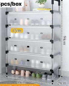 Small Shoe Rack Lightweight Dust Storage Shelf, Easy to Assemble, Stackable Shoe Cabinet