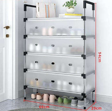 Small Shoe Rack Lightweight Dust Storage Shelf, Easy to Assemble, Stackable Shoe Cabinet